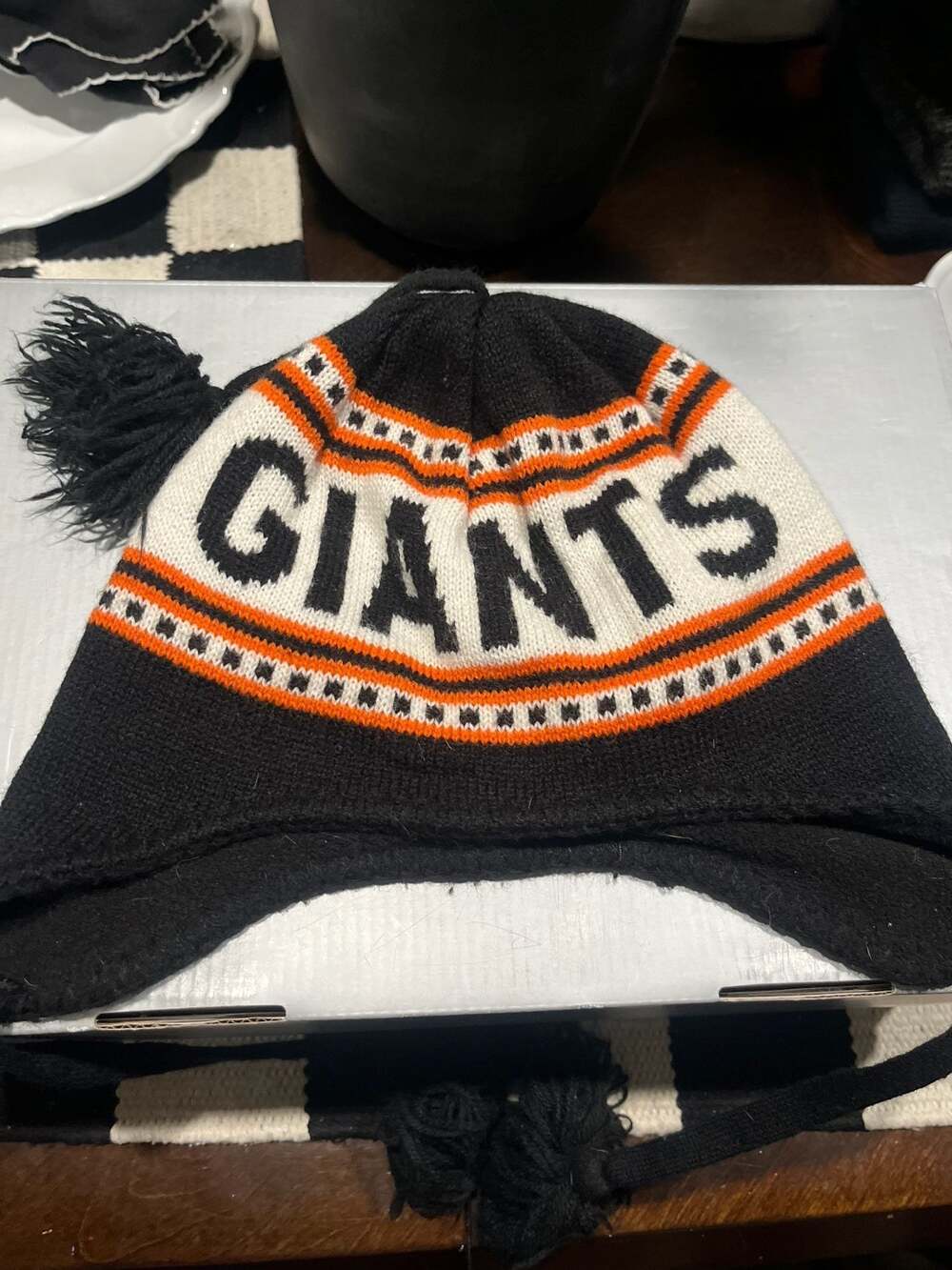 MLB San Francisco Giants Earflap Knit Beanie with Pom Pom